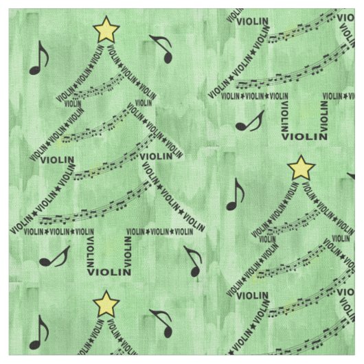 バイオリンの文字のクリスマスツリー ファブリック (クローズアップ)