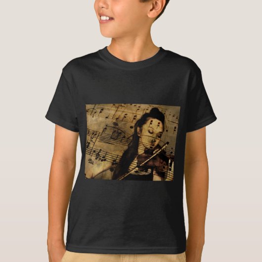 バイオリンの楽譜 Tシャツ (正面)