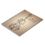 バイオリンの殴り書きの螺線形ノート ノートブック (左側)