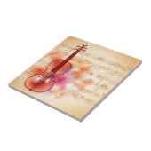 バイオリンの水彩画の背景で引くこと タイル (側面)