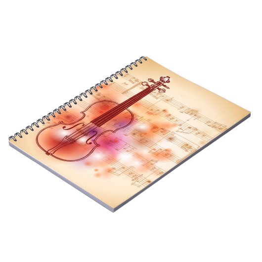 バイオリンの水彩画の背景で引くこと ノートブック (左側)