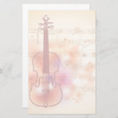 バイオリンの水彩画の背景で引くこと 便箋 (正面/裏面)