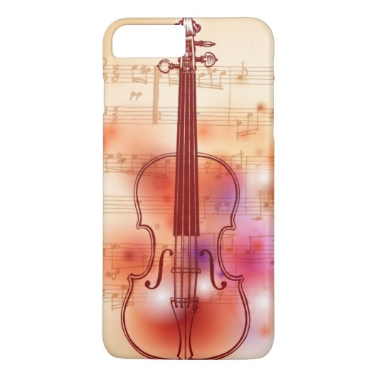 バイオリンの水彩画の背景で引くこと Case-Mate iPhoneケース (裏面)