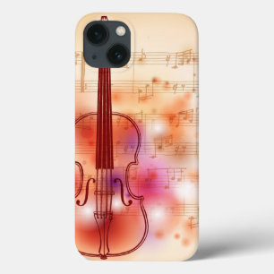 バイオリンの水彩画の背景で引くこと iPhone 13ケース