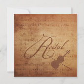 バイオリンの演奏会の旧式な楽譜 招待状 (正面)