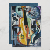 バイオリンの演奏会の近代美術 招待状 (正面/裏面)