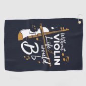 バイオリンの生活がなければ、かわいいバイオリニストはフラットになるだろう ゴルフタオル (横)