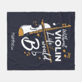 バイオリンの生活がなければ、かわいいバイオリニストはフラットになるだろう フリースブランケット (正面(横))