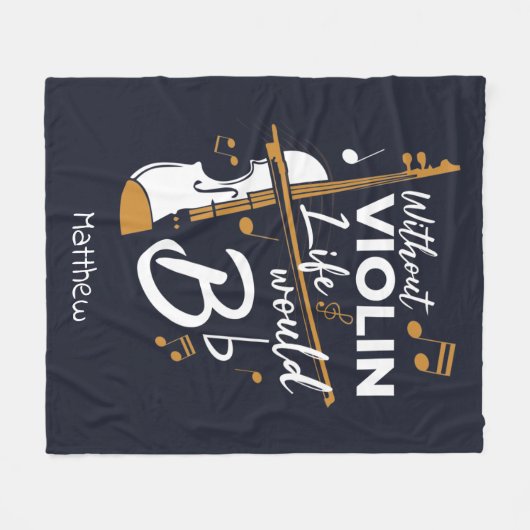 バイオリンの生活がなければ、かわいいバイオリニストはフラットになるだろう フリースブランケット (正面(横))