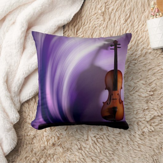 バイオリンの紫色の情熱の枕 クッション (ブランケット)