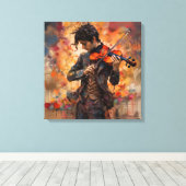 バイオリンの練習 キャンバスプリント (インサイチュ (ウッドフロア))