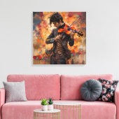 バイオリンの練習 キャンバスプリント (インサイチュ (リビング))