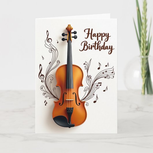 バイオリンの誕生日カード カード (正面)