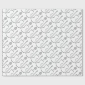 バイオリンの輪郭 ラッピングペーパー (フラット)