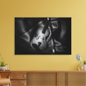 バイオリンの静物画B&W画像 キャンバスプリント (インサイチュ (リビング))