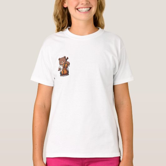 バイオリンを弾くかわいいテディベアの子供たち Tシャツ (正面)