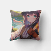 バイオリンを弾くアニメの少女とアクソロトル クッション (裏面)