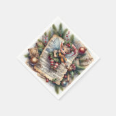 バイオリンを弾くクリスマスの小精霊 スタンダードカクテルナプキン (角)