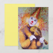 バイオリンを弾く優しいピエロ 招待状 (正面/裏面)