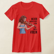 バイオリンを弾く女の子Tシャツ
