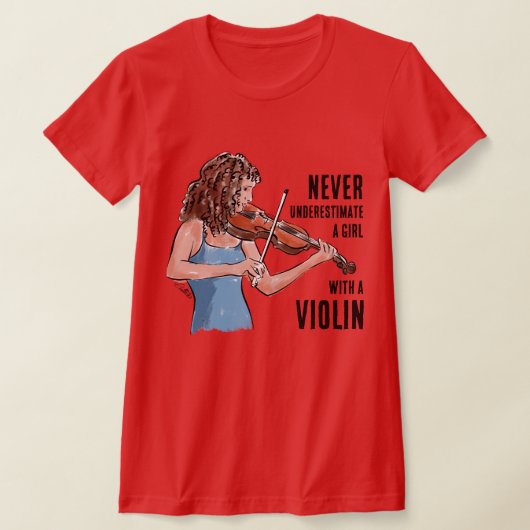 バイオリンを弾く女の子Tシャツ Tシャツ (レイダウン)