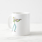バイオリンを弾く棒人間 コーヒーマグカップ (正面左)