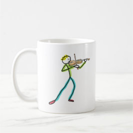 バイオリンを弾く棒人間 コーヒーマグカップ
