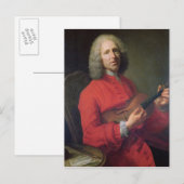 バイオリンを持つジャン=フィリップ・ラモー ポストカード (正面/裏面)