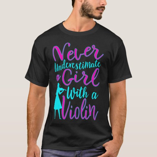 バイオリンを持つ少女をナメるなかっこいい Tシャツ (正面)