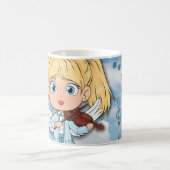 バイオリンを持つ漫画風エンジェル コーヒーマグカップ (中央)