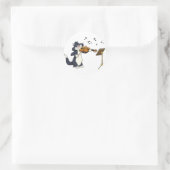 バイオリンを演奏している猫 ラウンドシール (バッグ)