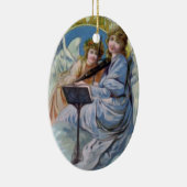 バイオリンを演奏するクリスマスの天空の天使 セラミックオーナメント (右)