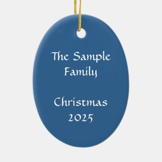 バイオリンを演奏するクリスマスの天空の天使 セラミックオーナメント (裏面)