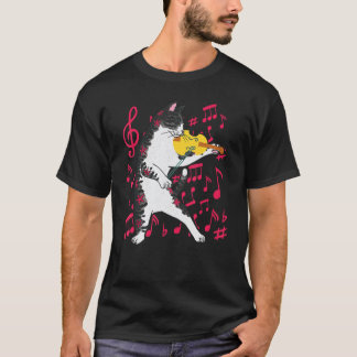 バイオリンを演奏する猫 楽器 ヴァイオリニスト C Tシャツ