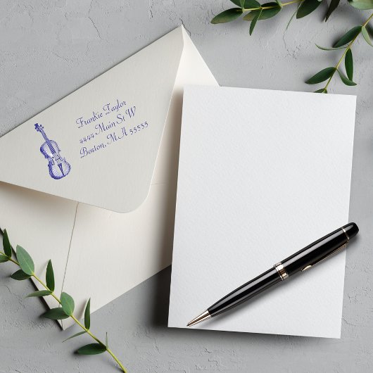 バイオリンイラストレーション パーソナライズされた セルフインキングスタンプ