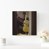 バイオリンショッピング窓 スクエア壁時計 (ホーム)