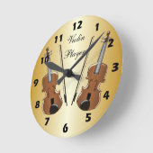 バイオリンデザイン ラウンド壁時計 (傾斜)