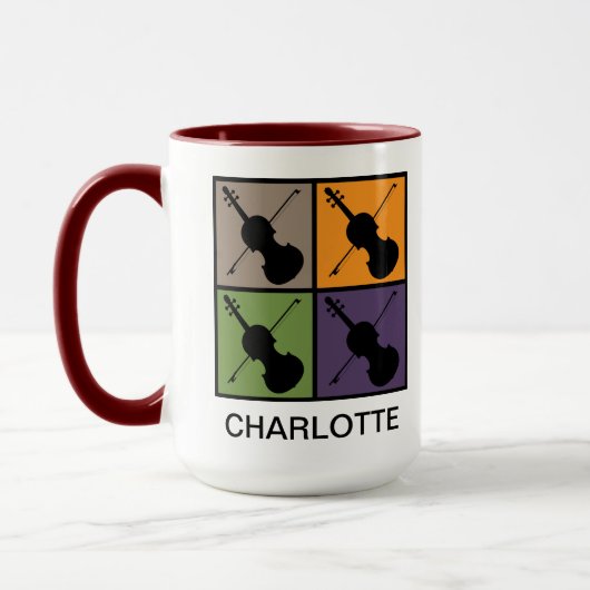 バイオリンパーソナライズされた音楽 マグカップ (左)