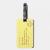 バイオリンフクロウキュートミュージックキッズ先生 ラゲッジタグ (裏面縦)