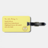 バイオリンフクロウキュートミュージックキッズ先生 ラゲッジタグ (裏面横)