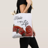 バイオリンプレーヤーのためのギフト-音楽は私の生命です トートバッグ (クローズアップ)