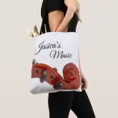 バイオリンプレーヤーのためのパーソナライズなギフト トートバッグ (クローズアップ)