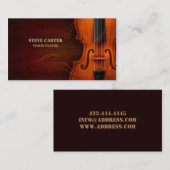 バイオリンプレーヤー音楽楽器の芸術家 名刺 (正面/裏面)