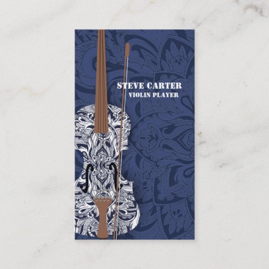 バイオリンプレーヤー音楽芸術家カード先生のマスター 名刺 (正面)