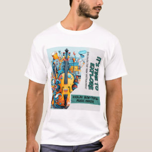 バイオリンミュージカル楽器ミュージカルレッスン Tシャツ