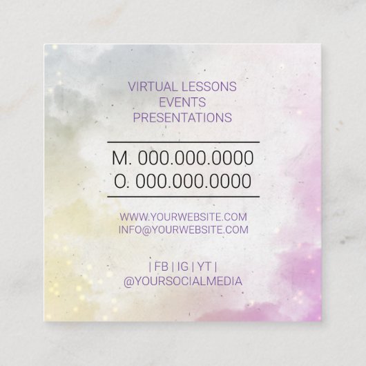 バイオリンミュージシャン先生 スクエア名刺 (裏面)