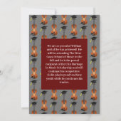 バイオリンミュージシャン卒業パーティー音楽招待状 招待状 (裏面)