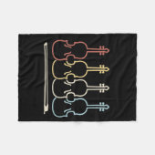 バイオリンミュージシャン音楽 フリースブランケット (正面(横))