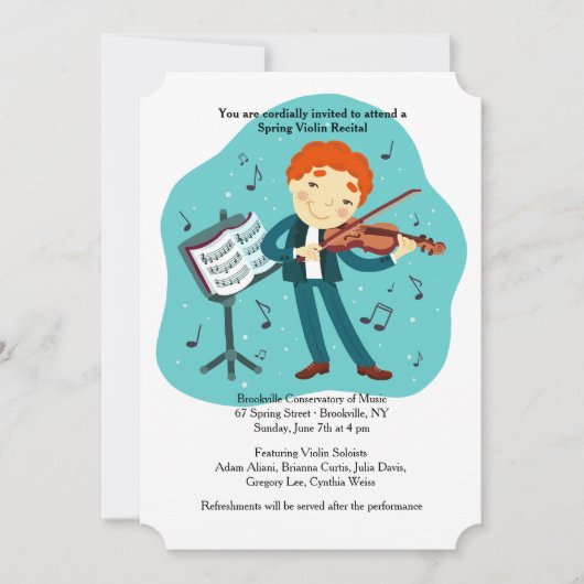 バイオリンリサイタル招待状 招待状 (正面)