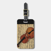 バイオリンヴィンテージ音楽 ラゲッジタグ (正面縦)